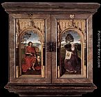 Hans Memling Famous Paintings - Triptych of Jan Floreins [detail 2, reverse]